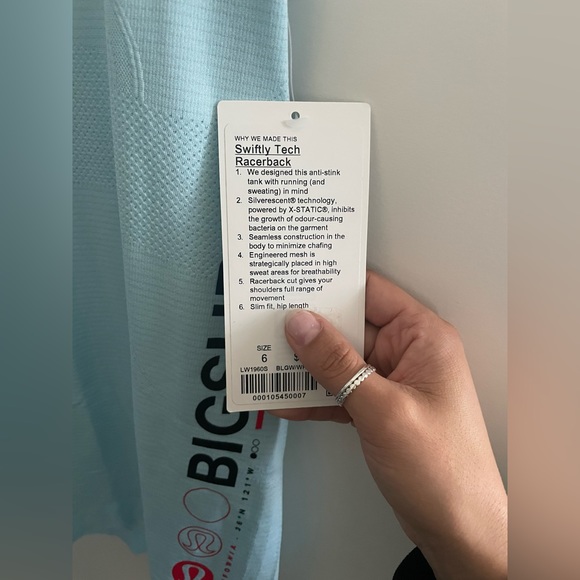 SOLD! Ⓜ️NWT LululemonSwiftly Tech Racerback Big Sir Tank - Picture 3 of 3
